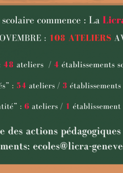 108 ateliers avec les jeunes de septembre à novembre